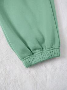 INAWLY 落肩抽繩連帽衫與運動褲套裝