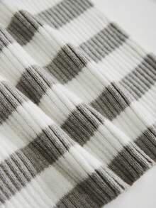 SHEIN Unity Của phụ nữ Off-shoulder Sọc Áo len - Nhiều màu - Xem 3