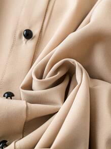 SHEIN Clasi 女裝加大碼綁帶細節休閒衫