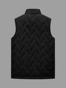 Chaleco Para Hombre Con Cuello Alto - Negro - Ver 2