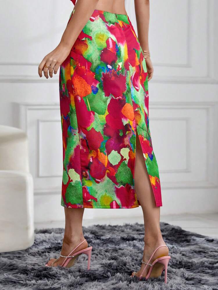 Women's Tie Dyed Split Side Skirt