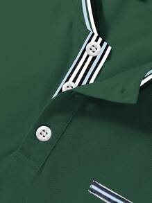 SHEIN Manfinity Homme Men's Color Block Edge Polo Shirt