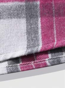 Manfinity Homme Áo sơ mi nam kẻ caro cỡ lớn có túi - Nhiều màu - Xem 4