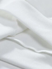 Manfinity Homme Men's Loose Fit Letter Graphic Hooded Fleece Sweatshirt - White - View 6