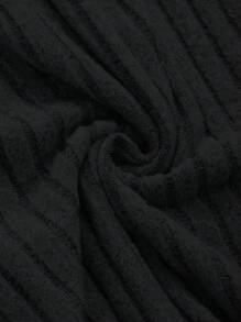 DAZY Women's Long Sleeve Patchwork Homewear Dress - Black - View 3