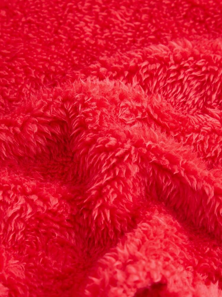 Bell Sleeve Teddy Top And Colorblock Skirt Set