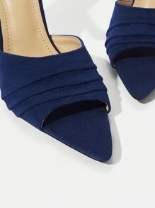 SheIn SXY Fashionable High-heeled Sandals - Blue - View 5