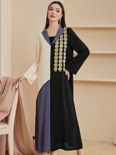 Al Najma 女士色塊蕾絲接合連身裙