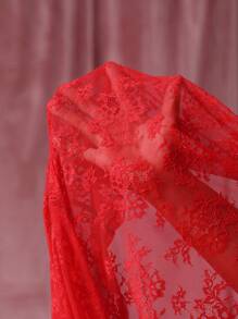 SHEIN SXY 亮片鑲嵌露背蕾絲連衣裙而不需要內衣套裝 - 紅色 - 查看 7