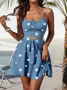 Breezaya Áo & Váy Cami in hình trái tim nữ 2 cái/bộ - Nhiều màu - Xem 5