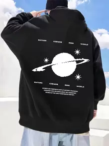 Artistic Print Men's Hooded Sweatshirt | Add Creativity To Your Style - Black - View 2