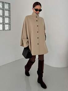 DAZY Women's Lapel Collar Batwing Sleeve Coat Women Jacket,Fall Women Clothes