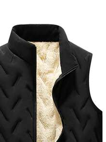 Chaleco Para Hombre Con Cuello Alto - Negro - Ver 3