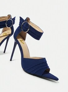 SheIn SXY Fashionable High-heeled Sandals - Blue - View 1