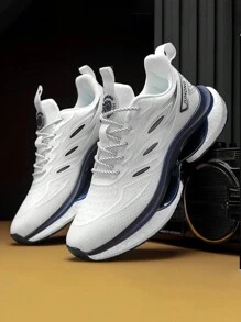 Men's White Sneakers, Breathable, Shock-Absorbing, Elastic And Wear-Resistant Casual Sneakers, Shoes For Men