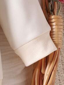 Baby Girls' Embroidered Long Sleeve Sweatshirt, Spring And Autumn - Beige - View 6