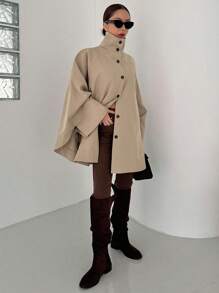 DAZY Women's Lapel Collar Batwing Sleeve Coat Women Jacket,Fall Women Clothes