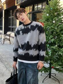 Manfinity Hypemode 男士彩染長袖毛衣 - 彩色 - 查看 5