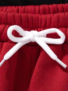 SHEIN Tween 女童纯色抽绳运动裤，2 件/套 - 彩色 - 查看 4