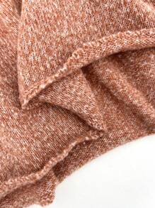 SHEIN Unity Women's Contrast Color Trim Ruffled Long Sleeve Knit Pullover Fall Winter Sweater - Pink - View 5
