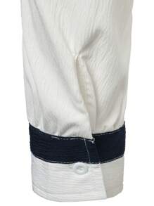 Manfinity Homme Loose Fit Men's Contrast Color Stand Collar Shirt - Army Green - View 8