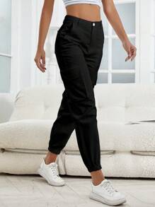 EMERY ROSE 直筒工裝牛仔褲,帶斜口袋