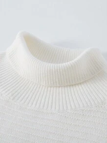 男童純色落肩毛衣 - 白色 - 查看 6