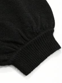 Dazy Plus Vestido de manga larga con detalle de nudo y abertura lateral, ropa de otoño para tallas grandes