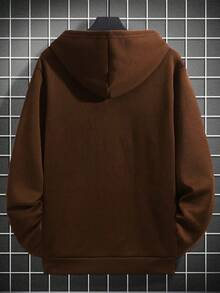 Street Style Men's Portrait Graphic Print Long Sleeve Hoodie Sweatshirt | Fashion - Brown - View 2