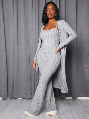 Slaydiva Conjunto de dos piezas para mujer que incluye chaqueta tipo cárdigan casual y versátil de franela, y una camiseta