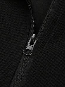 Manfinity Sport Streetwear Men'S Raglan Sleeve Sports Jacket Workout Tops Sports Jacket - Black - View 6