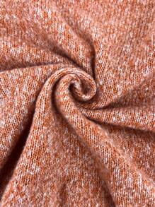 SHEIN Unity Women's Contrast Color Trim Ruffled Long Sleeve Knit Pullover Fall Winter Sweater - Pink - View 6