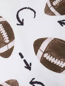 男嬰時尚休閒橄欖球印花衛衣褲套裝春秋款 - 棕色 - 查看 8