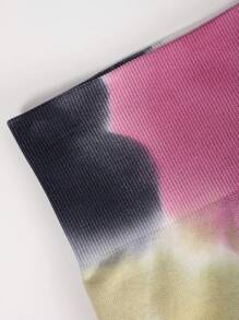 SHEIN 2 cái/bộ Thiếu niên Cô gái Nhuộm buộc Quần Xà cạp thể thao , Phòng thể dục & Các hoạt động ngoài trời - Nhiều màu - Xem 5