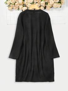 SHEIN LUNE Solid Hidden Pocket Tee Dress - Black - View 2
