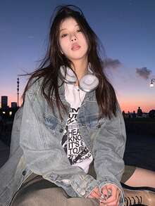 New Loose-Fit Casual Slimming Round Neck Long Sleeve T-Shirt White Spring - White - View 7