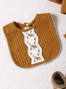 SHEIN Newborn Baby's Cardigan Button-up Knitted Ribbed Long Sleeve Gift Set, Unisex - Rust Brown - View 6