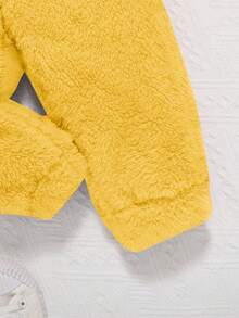 SHEIN Em bé Cô gái Giải trí Và Đáng yêu Bowknot Lông cừu Áo nỉ Và Quần Bộ , Trung bình Độ dày - Nhiều màu - Xem 4