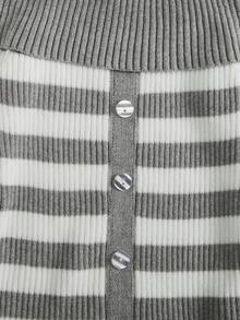 SHEIN Unity Của phụ nữ Off-shoulder Sọc Áo len - Nhiều màu - Xem 5