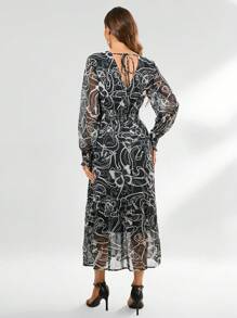 GENKIRA Floral Print Long Sleeve Women'S Dress Fall Cloth For Women - Multicolor - View 2