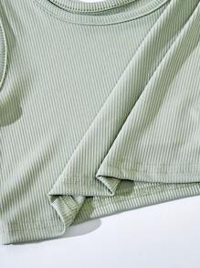 Sparklyn Tween Girls' 4pcs Short Style Tank Top For Summer Set