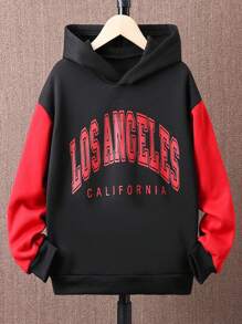 SHEIN 少女撞色字母印花卫衣 - 彩色 - 查看 1