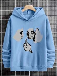 Sudadera con capucha de estilo streetwear para hombre | Moda de - Celeste - Ver 3