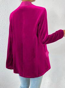 SHEIN Clasi 女士青果領西裝外套 - 玫紅色 - 查看 2