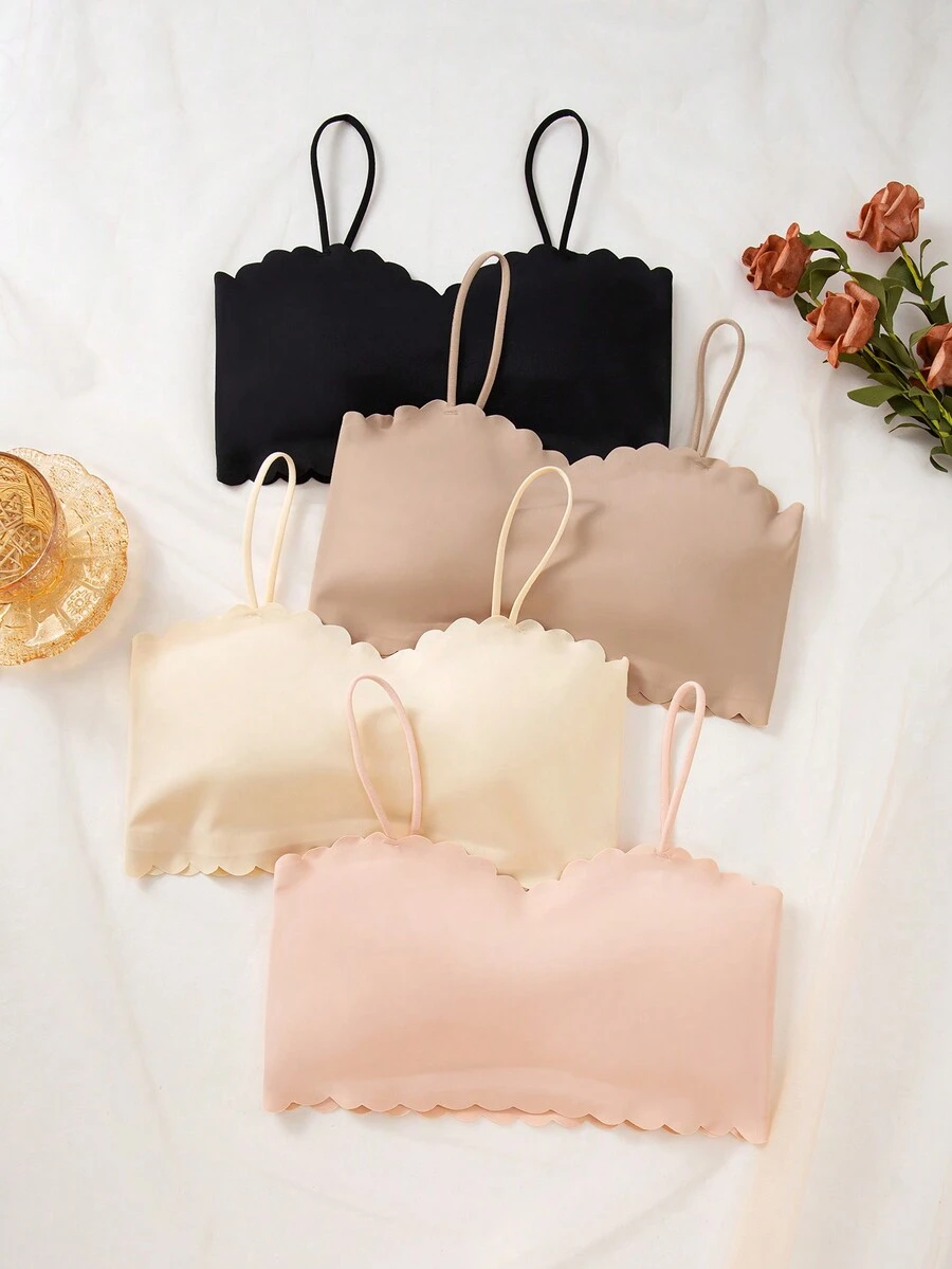 內衣胸罩(有帶胸墊和無鋼圈罩杯),共4件組合 - 彩色 - 查看 1