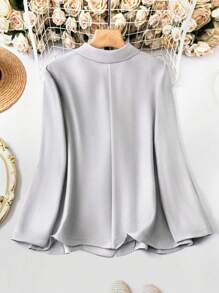 SHEIN LUNE Của phụ nữ Màu thuần Đúng mốt Thanh lịch Kích thước lớn Làm Việc  Bộ đồ - Xám - Xem 2