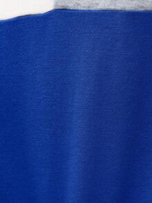 SHEIN 青少年男童連帽色塊套頭衫和運動褲套裝 - 寶藍色 - 查看 9