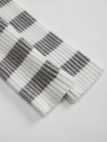 SHEIN Unity Của phụ nữ Off-shoulder Sọc Áo len - Nhiều màu - Xem 7