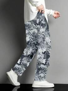 Manfinity Hypemode Men'S Plus Size Digital Print Cargo Pants - Light Grey - View 6
