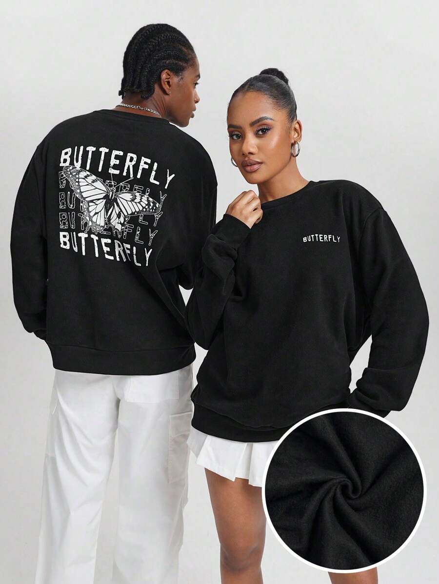 STROM NIGHT Artist 1pc Round Neck Sweatshirt With Text Print, For Festival - Light Grey - View 1